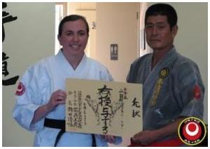 With Hanshi Seifuku Nitta, 10th Dan  Okinawa Shorin Ryu Karatedo - Kaicho of the Okinawa Kensei Dokokai during his visit to our dojo.